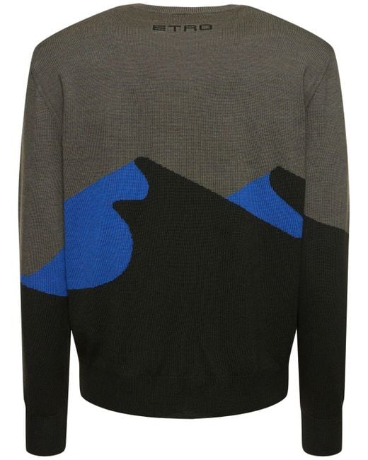 Etro Black Wool Knit Sweater for men