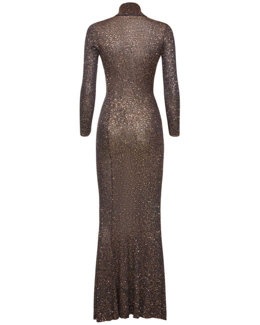 Balenciaga Brown Shiny Viscose Effect Maxi Dress