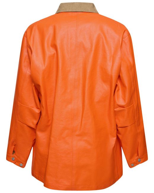Chaqueta casual de algodón con logo Junya Watanabe de hombre de color Orange