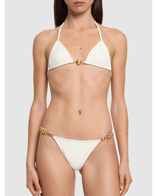 Reina Olga White Splash Triangle Bikini Set