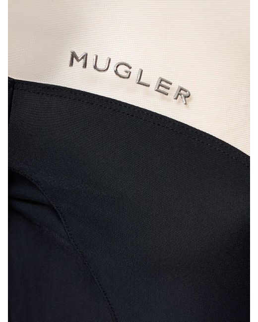 Mugler Black Lycra Cutout Turtleneck Bodysuit