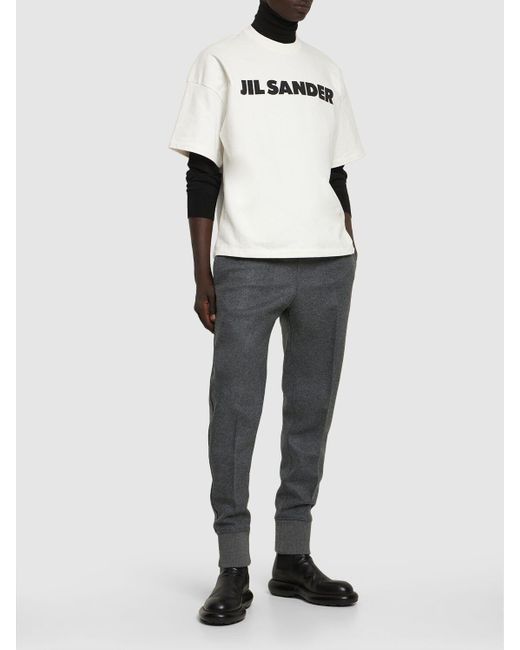 Jil Sander T-shirt Aus Baumwolle Mit Logo in White für Herren