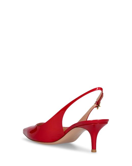 Gianvito Rossi Red 55Mm Ribbon Patent Leather Pumps