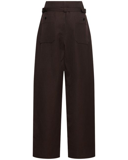 Lemaire Brown Wool & Linen baggy Pants