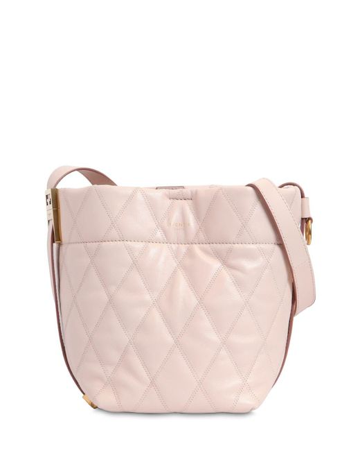 Givenchy Mini Gv Quilted Leather Bucket Bag in Pink | Lyst Canada