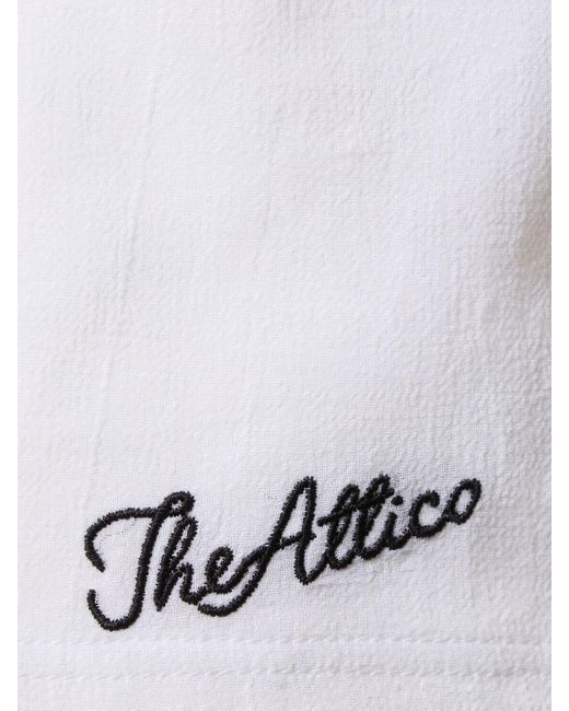 The Attico White Mousseline Low Waist Logo Shorts