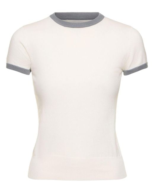 Lot de 3 t-shirts en cachemire de coton chloe Extreme Cashmere en coloris White
