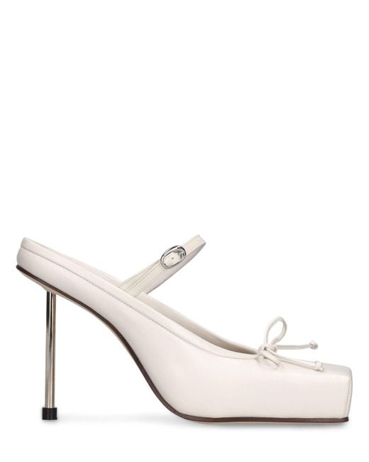 Jacquemus White 95Mm Leather High Heel Mules