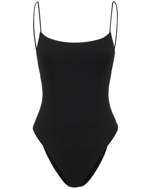 Lido Ventiquattro Ribbed One Piece Swimsuit in Black | Lyst