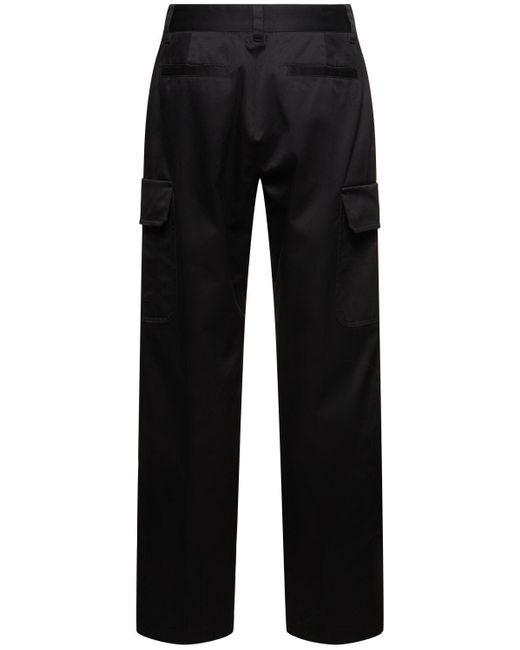 Versace Black Cotton Gabardine Cargo Pants for men