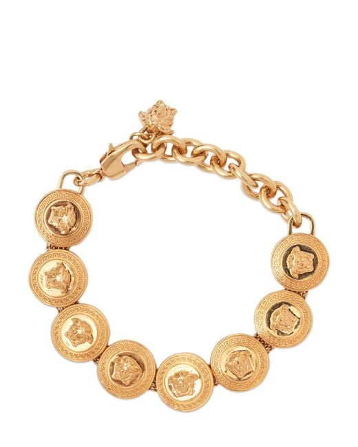 Bracelet à logo Versace en coloris Metallic