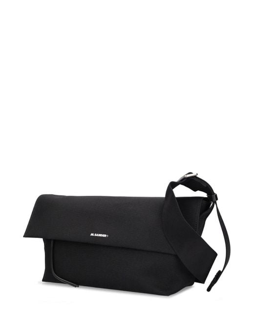 Jil Sander Black Utility Crossbody Canvas Bag for men