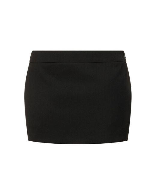 Minifalda de lana Wardrobe NYC de color Black