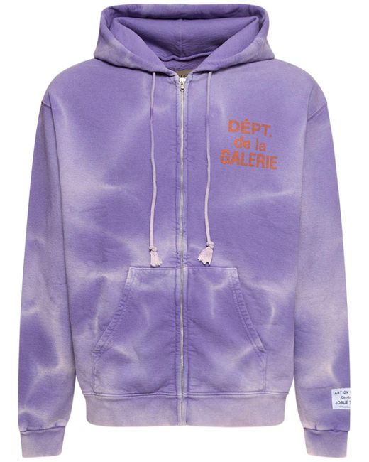 GALLERY DEPT. Purple Washed Logo Zip Hoodie for men
