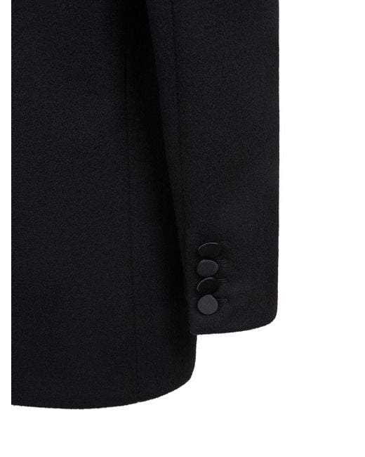 Giacca smoking caban in lana di Saint Laurent in Black da Uomo