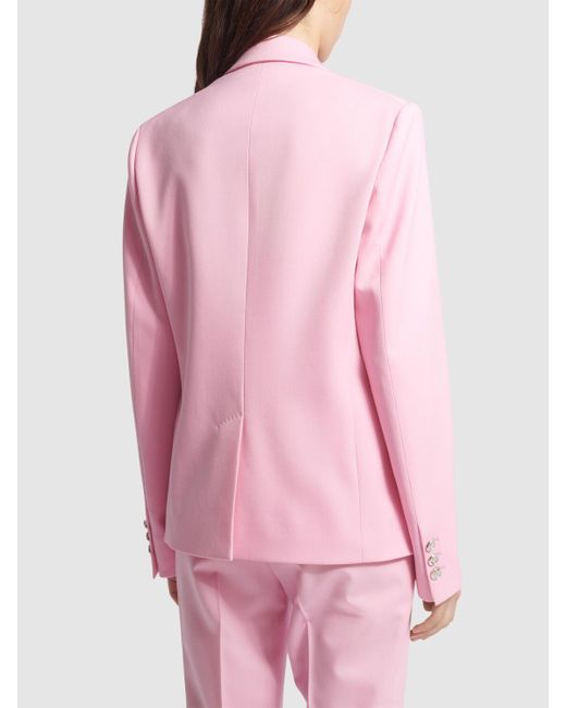Versace Pink Stretch Wool Single Breast Jacket