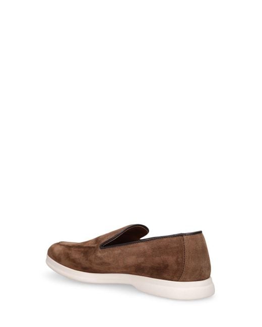 Doucal's Brown Adler Suede Loafers for men