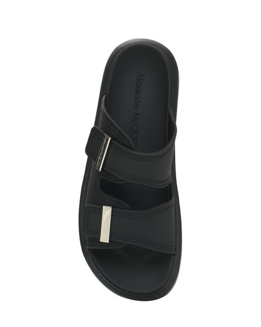 Alexander McQueen Black 50mm Hohe Sandalen Aus Gummi