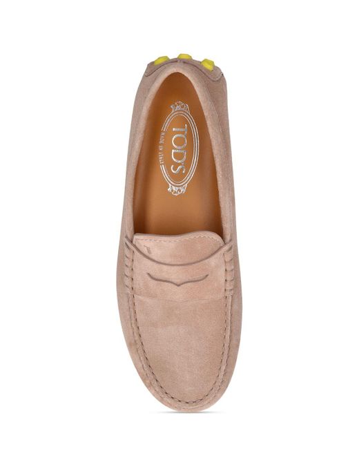 Tod's Brown 10mm Gommino Macro Suede Loafers