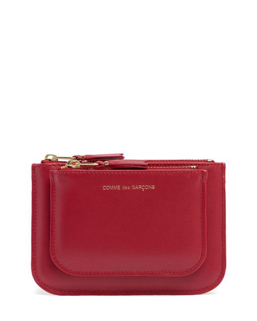 Portafoglio con tasca esterna di Comme des Garçons in Red