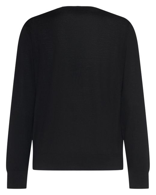 DSquared² Black Monogram Wool Crewneck Sweater for men
