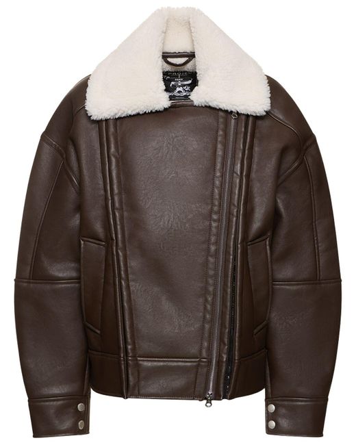 Y. Project Brown Faux Shearling Bomber Jacket