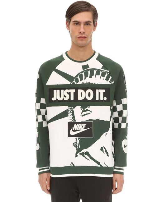 Nike Sweatshirt Aus Baumwollmischung "city Pack Nyc" in Green für Herren
