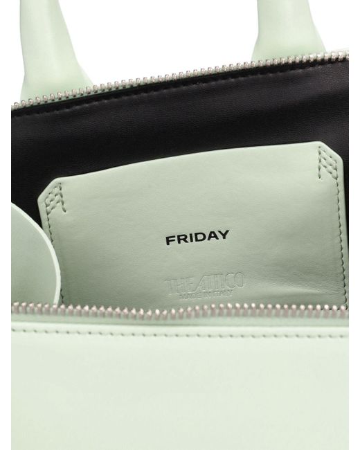 The Attico White Small Friday Leather Top Handle Bag