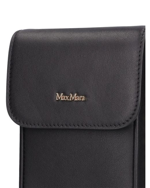 Étui en cuir pour téléphone avec logo Max Mara en coloris Black