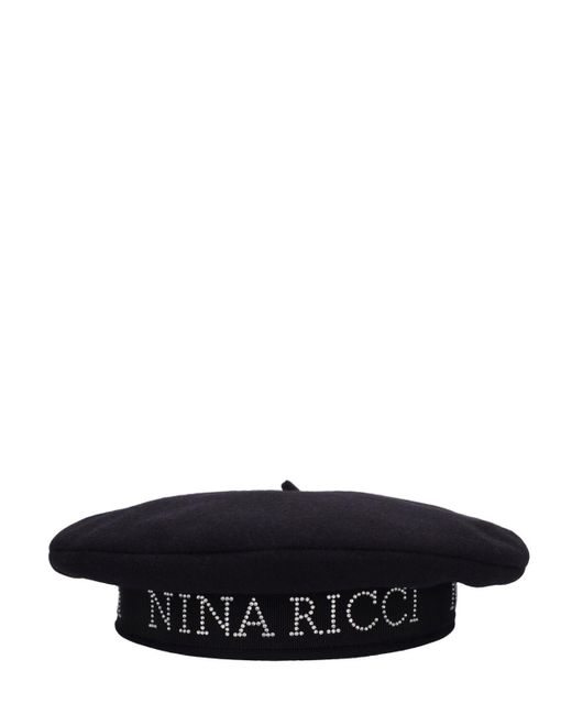 Nina Ricci ウールフェルトベレー帽 White