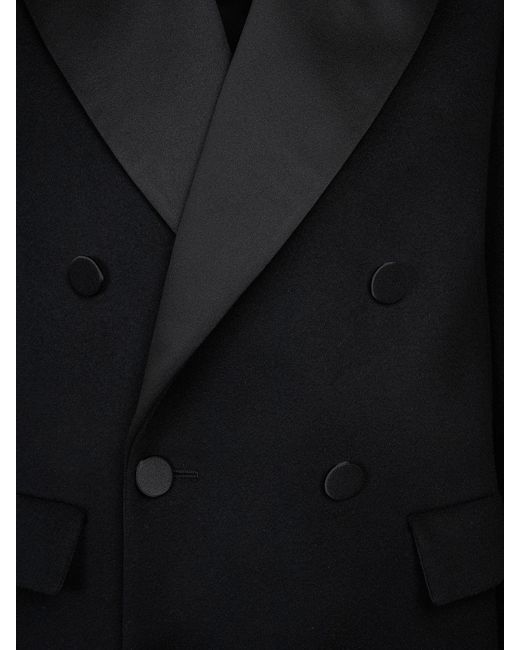 Veste de smoking en laine caban Saint Laurent pour homme en coloris Black