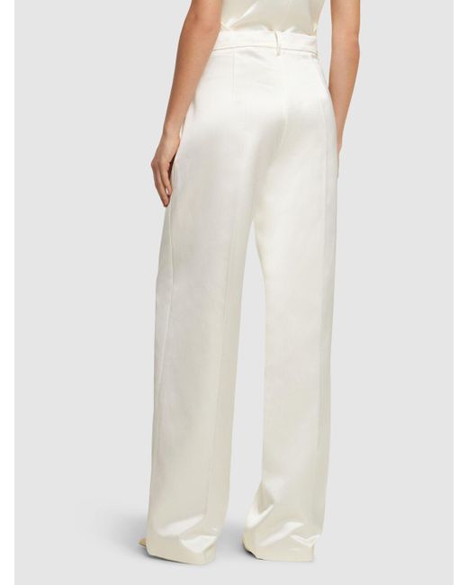 Pantalones de satén Magda Butrym de color White