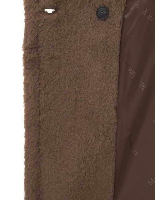 Max Mara Teddy Alpaca Wool & Silk Coat in Dark Brown (Brown) | Lyst