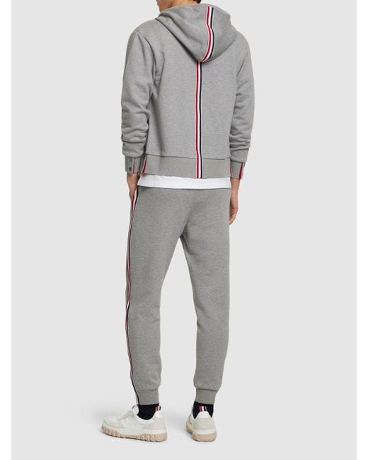 Thom Browne Gray Zip-up Cotton Hoodie for men