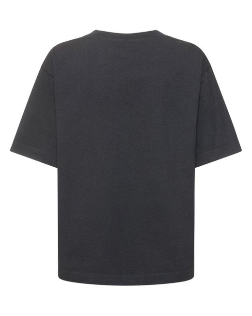 T-shirt en jersey de coton imprimé logo Acne en coloris Black