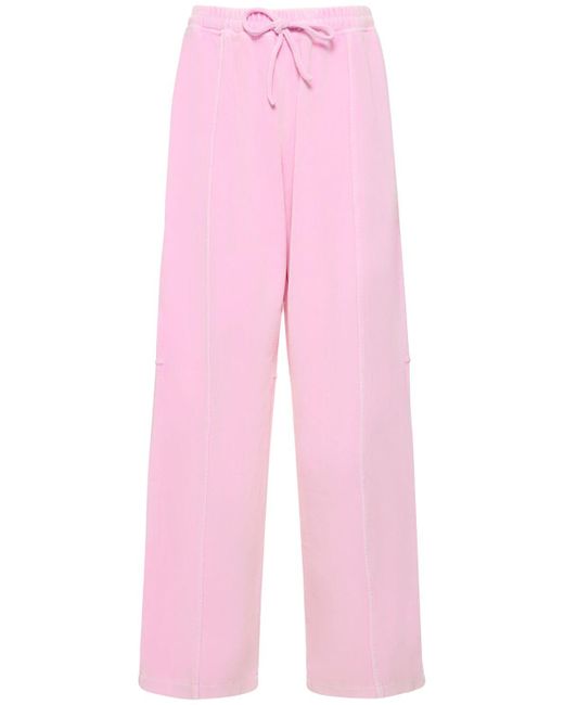Pantaloni in felpa di misto cotone di Alexander Wang in Pink