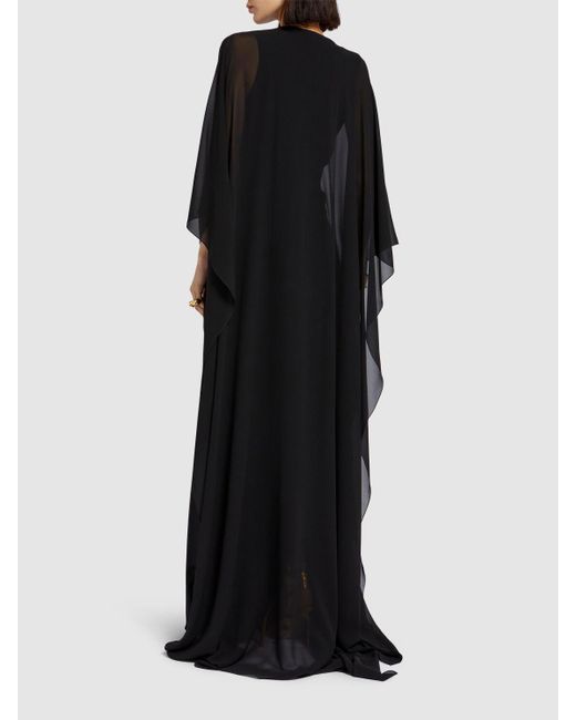 Tom Ford Black Langes Kleid Aus Seidengeorgette