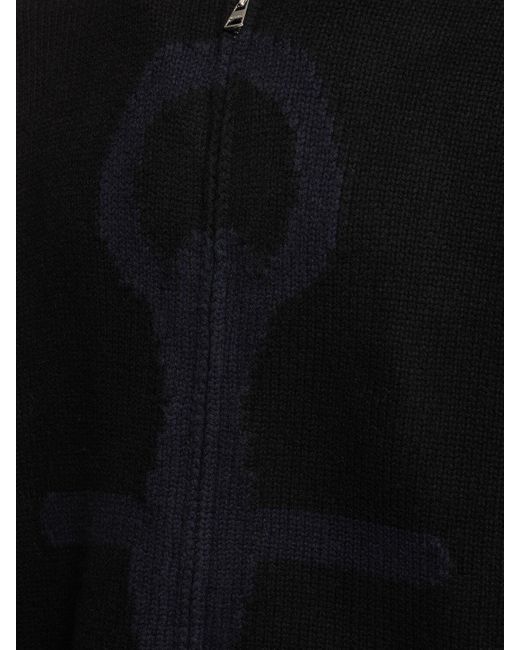 Uomo Felpa Anchor Zip E Cappuccio di J.W. Anderson in Black da Uomo