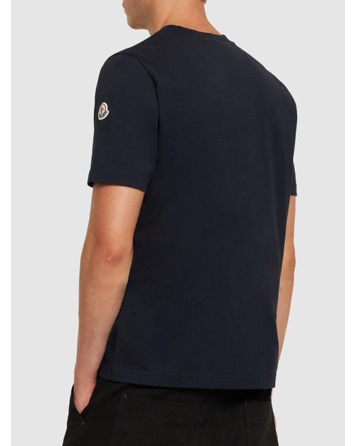 Moncler Black Logo Patch Cotton Jersey T-shirt for men