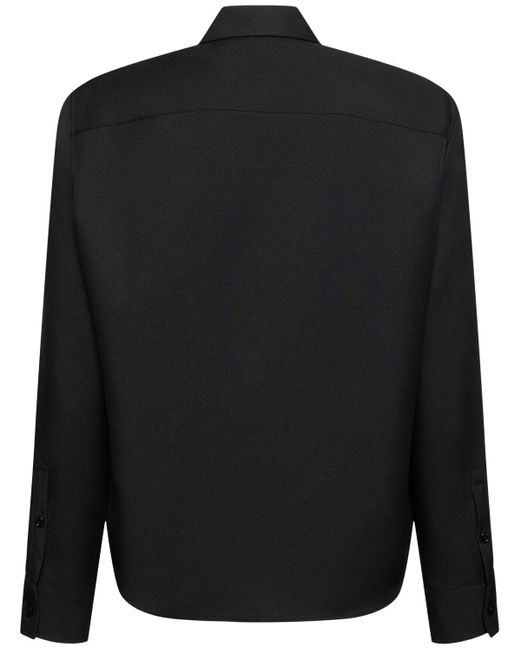 Courreges Black Logo Embroidery Zip-up Twill Overshirt for men