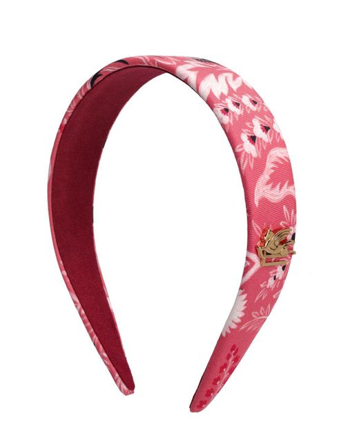 Etro Red Silk Twill Headband