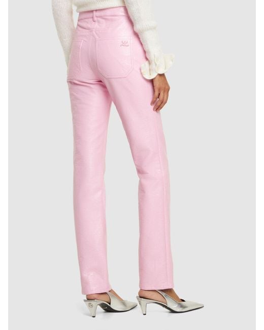 Pantalon en vinyle re-edition Courreges en coloris Pink