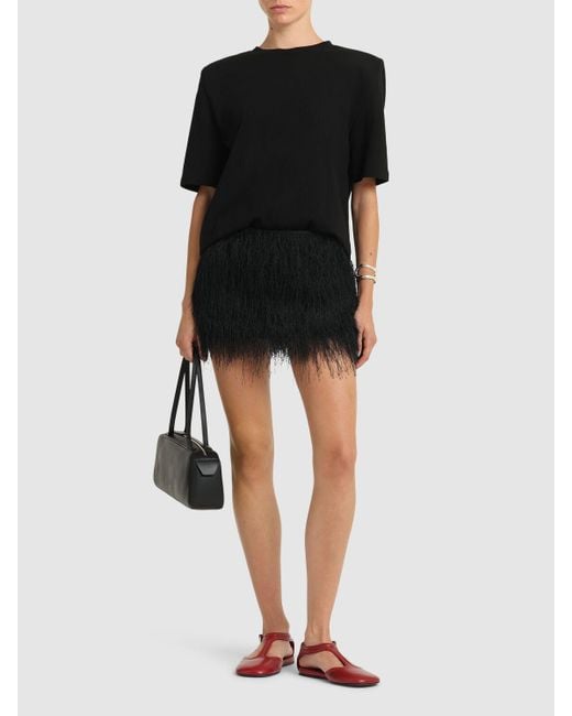 Entire studios Black Micro Fringe Skirt