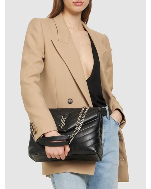 Saint Laurent Black Medium Loulou Y-Quilted Leather Bag