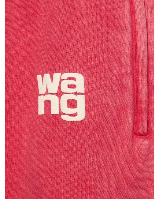Pantalones de rizo de algodón Alexander Wang de color Red
