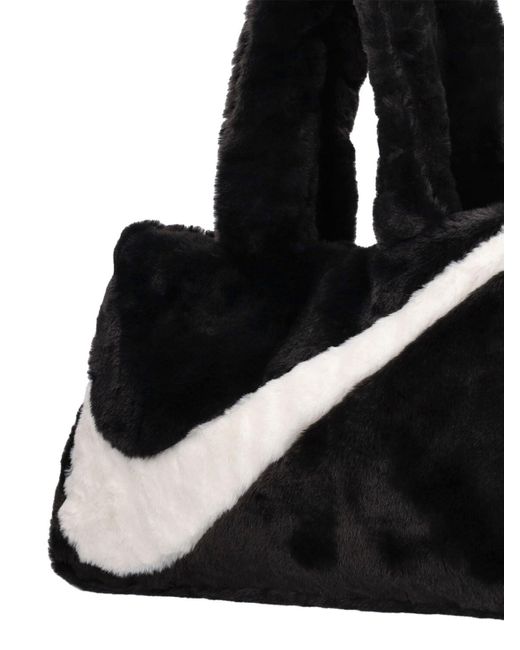 Nike Faux Fur Tote in Black Lyst UK