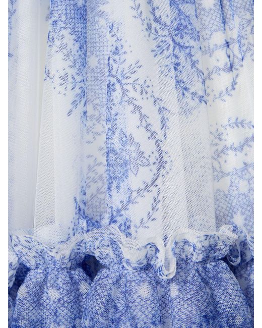 Robe courte en tulle imprimé Philosophy Di Lorenzo Serafini en coloris Blue
