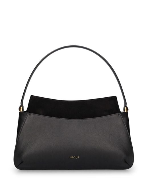 Neous Black Erid Leather & Suede Shoulder Bag