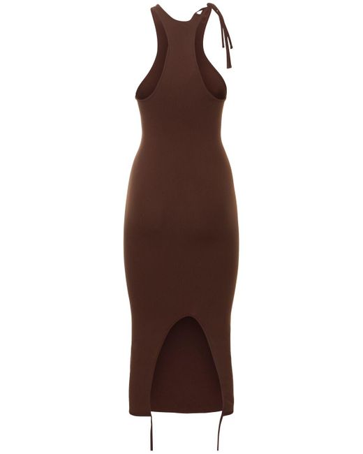 ANDREADAMO Brown Sculpting Jersey Midi Dress