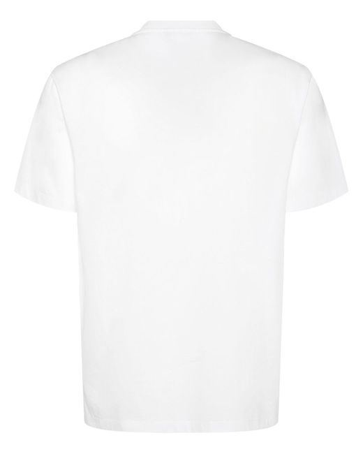 Camiseta con logo bordado Versace de hombre de color White
